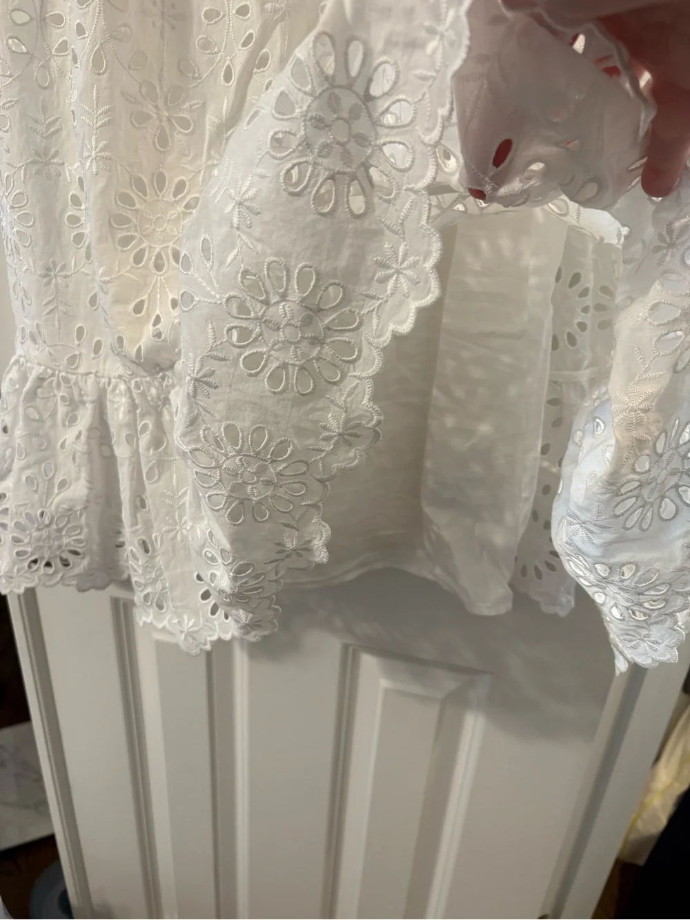 J. Crew White Eyelet Tiered Cotton Dress - Size 14